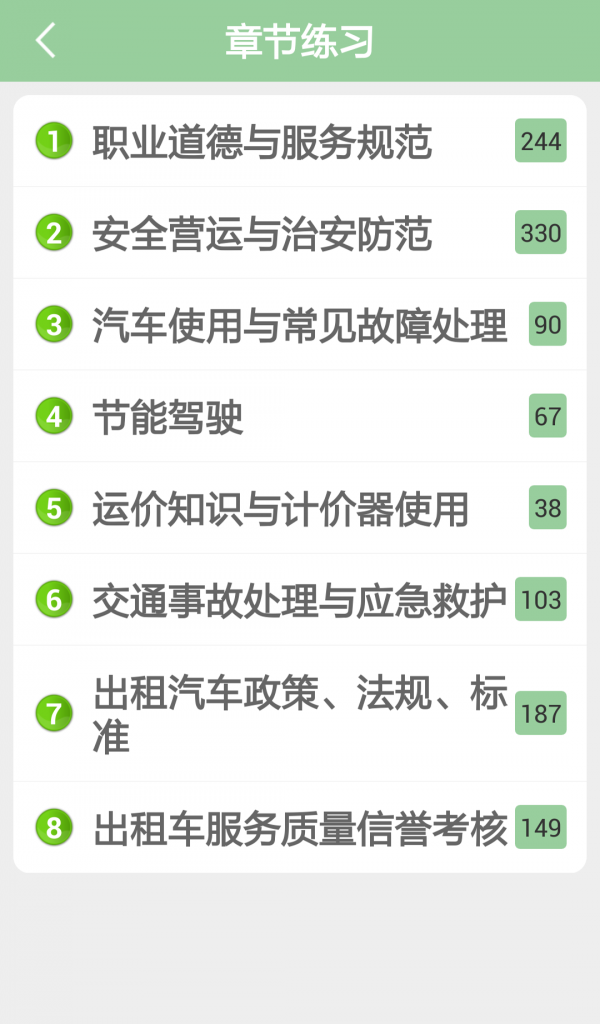 出租车从业资格证模拟考试系统