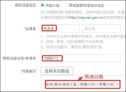 拼多多商标证号什么意思怎么填写(注册格式不正确)
