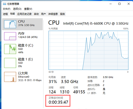 win11系统运行时间怎么看 win11系统运行时间查看方法一览