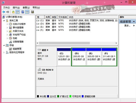 win8.1系统怎么扩展分区？