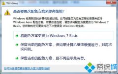 win7提示是否要更改配色方案来提高性能的解决方法