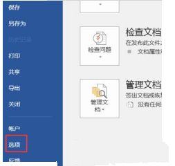 点击左侧的【选项】