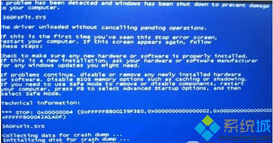 win7开机出现360fsflt.sys蓝屏