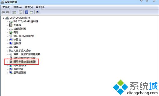 选择“通用串行总线控制器”